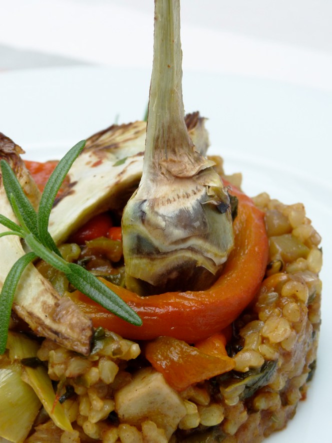 Paella de verdures i arros integral