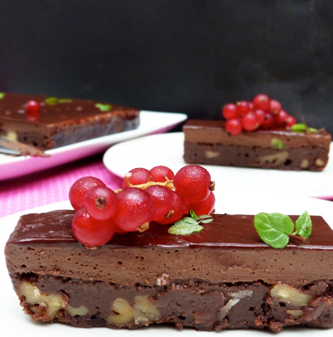 Brownie amb xocolata tres textures