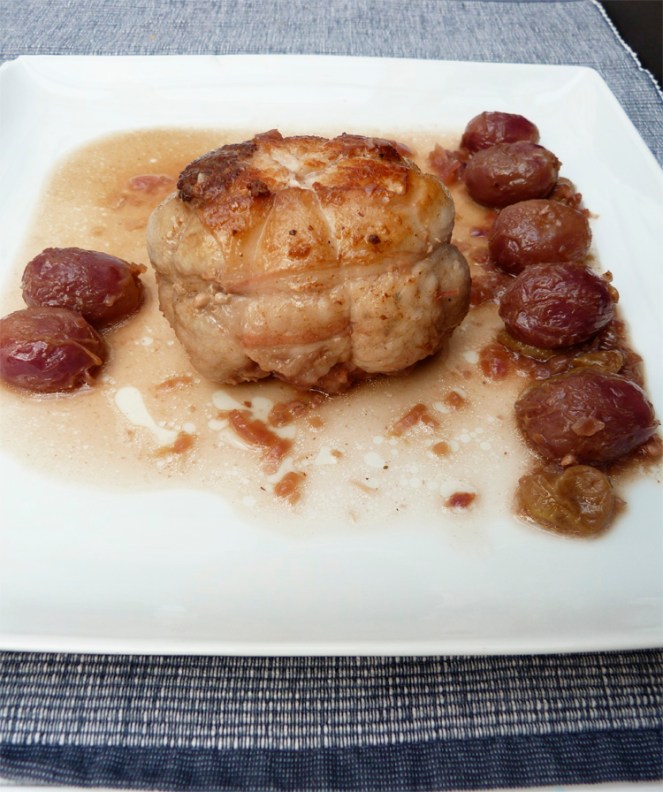 popietes de llom amb salsa de raïm