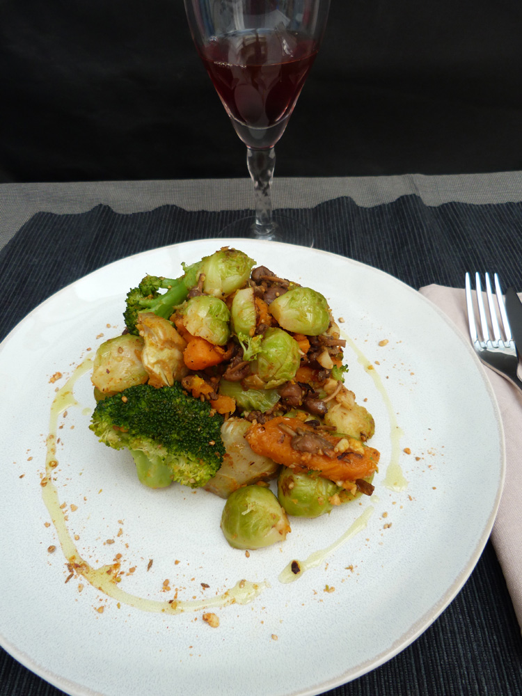 Verdures de tardor amb dukkah de festucs i anacards