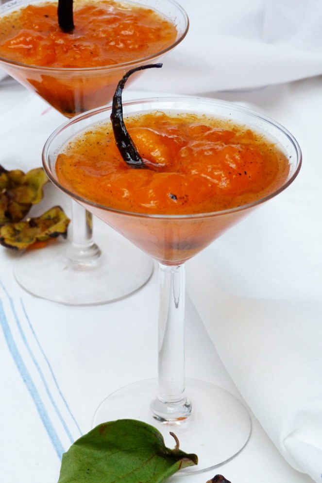 Caquis amb almivar de vainilla