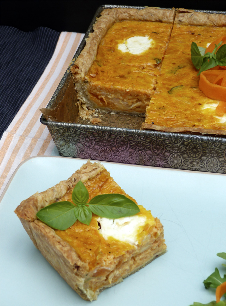 Quitxe de carabassa i formatge de cabra