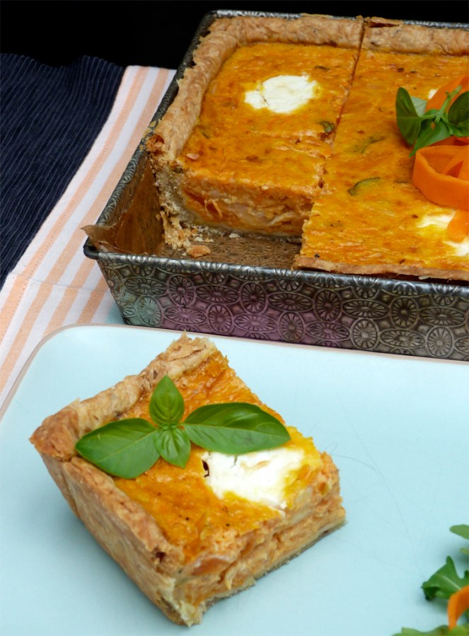 Quitxe de carabassa i formatge de cabra