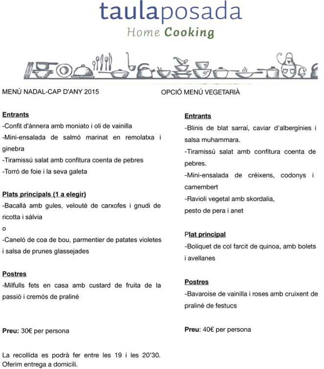 Menú Nadal-Cap d'any 2015
